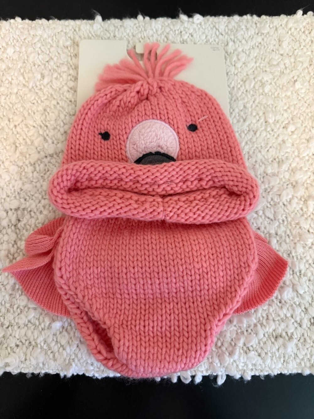 NWT Baby Flamingo Newborn Crochet Hat and Diaper Cover Set